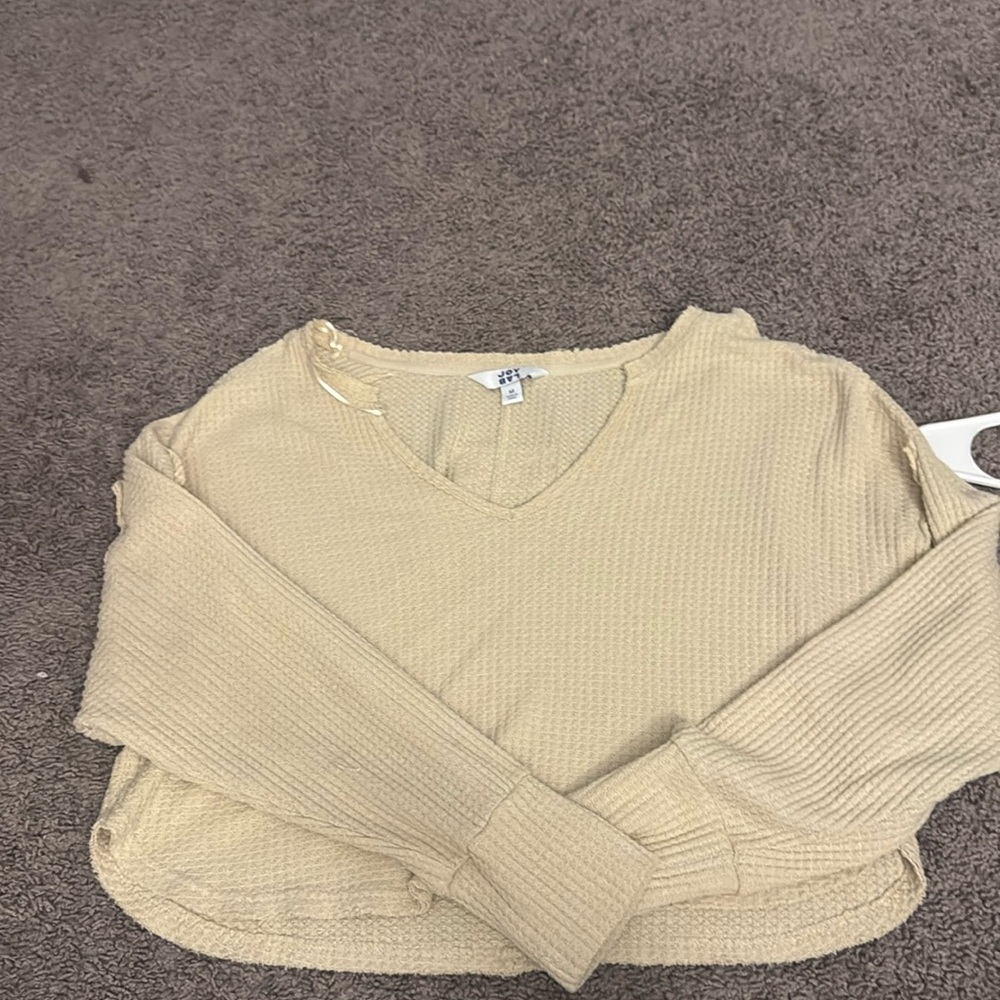 Waffle cropped sweatshirt